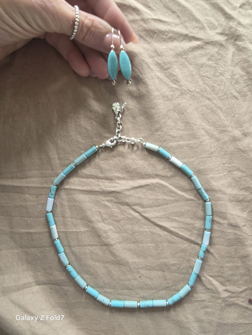 Iris And Lily Sterling Silver Earrings And Turquoise Lucky Brand Necklace